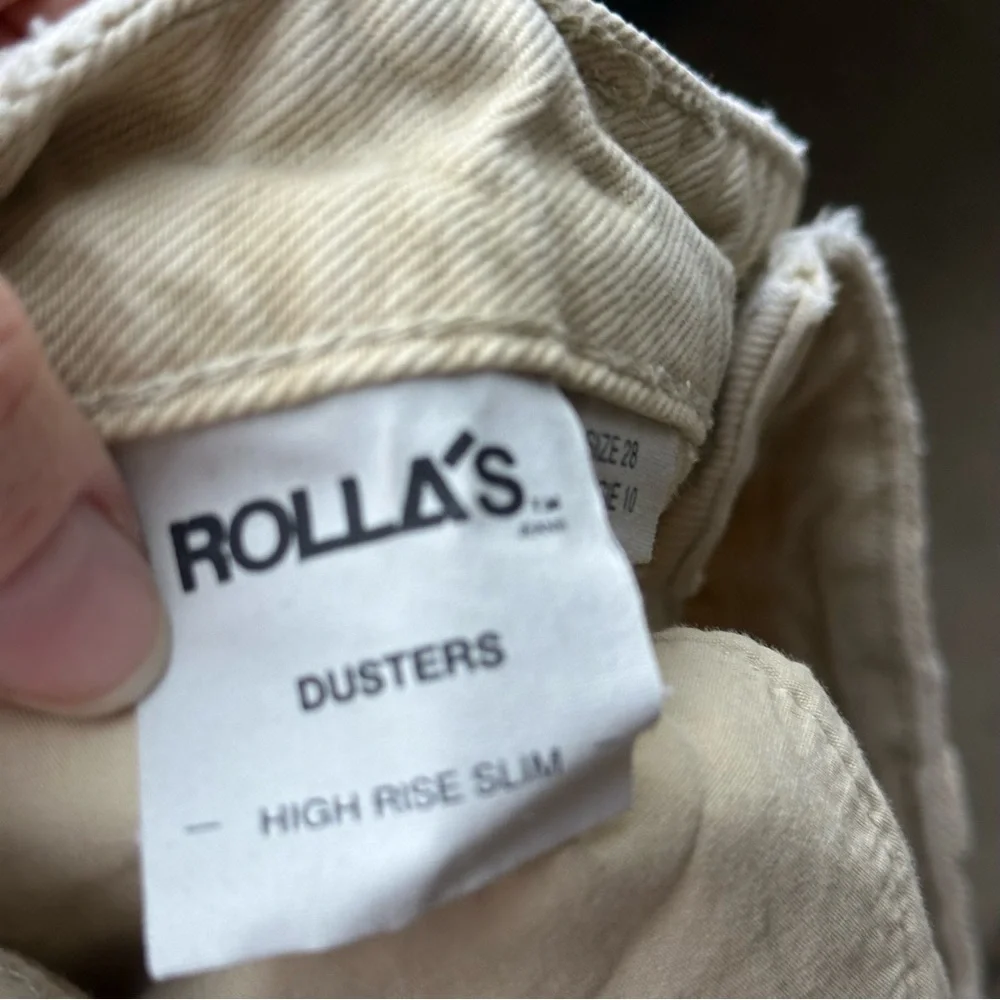 ROLLA’S Dusters Distressed Denim High Rise Slim Shorts Layla Stone Size 28 GUC